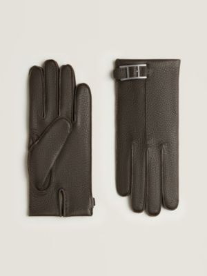 手袋 - メンズ カシミヤニットキャップ＆レザーグローブ | Hermès